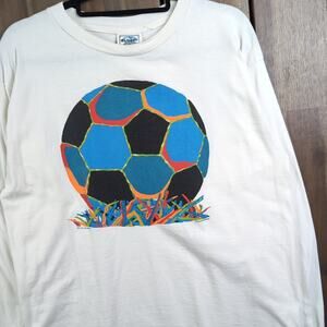 Soccer Vintage 90s Pop Art Warhol Colorful Sport Rainbow Long Sleeve Shirt Large